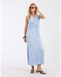& Other Stories - Ruche Front Maxi Dress With V-neck - Lyst