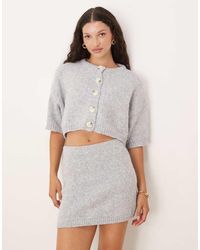 SNDY'S - Soft Knitted Cropped Button Up Cardigan - Lyst