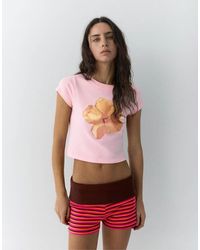 Pull&Bear - Floral Graphic T-shirt - Lyst
