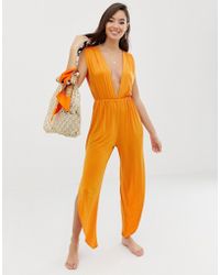 Club L Power Shoulder Cape Sleeves Detailed Slinky Wide Leg