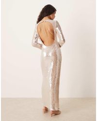 Pretty Lavish - Long Sleeve Sequin Midaxi Dress - Lyst
