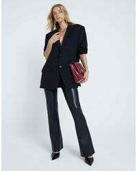River Island - Faux Leather Pull On Flare Trouser - Lyst