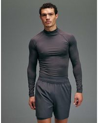 4505 - Icon Active Quick Dry Muscle Fit Base Layer Training Long Sleeve Mock Neck Top - Lyst