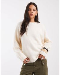 Vero Moda - Pull doux à col rond - crème - Lyst