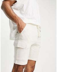 ASOS Jersey Shorts With Cargo Pockets - White