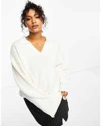 ASOS - Asos Design Curve Chunky Jumper With Open Collar - Lyst