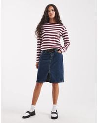 Levi's - Denim Midi Rok Met Lage Taille - Lyst