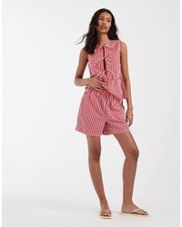 Pieces - High Waist Shorts Co-ord - Lyst
