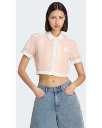 adidas Originals - Summer Glow Striped Cropped Polo - Lyst