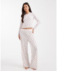 New Look - Heart Print Pyjama Set - Lyst