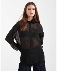 ASOS - Sheer Dobby Detail Shirt - Lyst