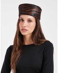 ASOS - Hair-on Leather Pillbox Hat - Lyst