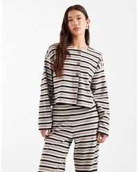 Miss Selfridge - Stripe Brushed Rib Cardigan Co-ord - Lyst