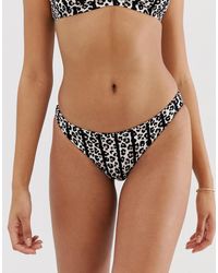 Amuse Society – Verity – Knappe Bikinihose mit Tierfellmuster - Schwarz