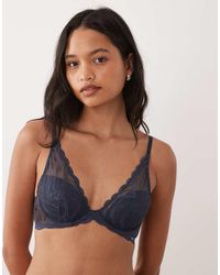 Calvin Klein - Sensual Stretch Lightly Lined Plunge Lace Bra - Lyst