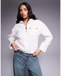 Barbour - Sudadera Blanco Con Capucha De Polar Lola De - Lyst