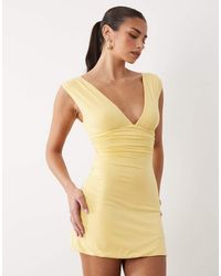Oh Polly - Modal Plunging V-neck Sleeveless Mini Dress - Lyst