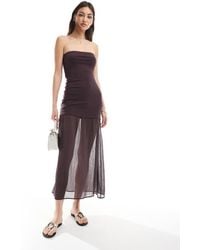 Pull&Bear - Drop Hem Bandeau Maxi Dress - Lyst