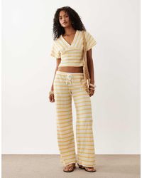 ASOS - Textured Wide Leg Trouser Co-ord - Lyst