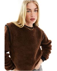 ASOS - – kuscheliges sweatshirt aus gebürstetem teddyfell-stoff - Lyst