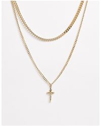 ASOS Gelaagde Ketting Met Verschillende Bedels - Metallic