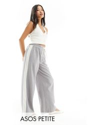 ASOS - Petite Pull On Trouser With Contrast Panel - Lyst