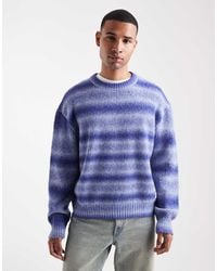 HUGO - Hugo Sfusi Fuzzy Stripes Relaxed Fit Knit Sweater - Lyst