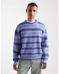 HUGO - Hugo Sfusi Fuzzy Stripes Relaxed Fit Knit Sweater - Lyst