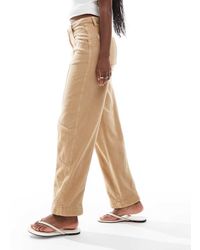 ASOS - Pantaloni A Cilindro Con Cuciture Color Sabbia Slavato - Lyst