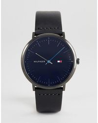 Tommy Hilfiger – 1791462 – e Lederarmbanduhr, 40 mm - Schwarz