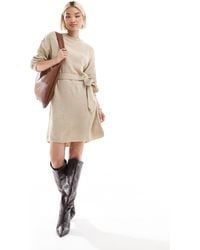 Glamorous - Belted Jumper Mini Dress - Lyst