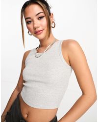 JJXX - Fallon Ribbed Cropped Vest Top - Lyst