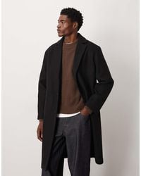 ASOS - Cappotto Comodo Lungo Effetto Lana - Lyst