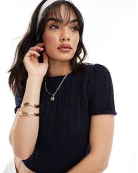 ASOS - Knitted Cable Baby Tee - Lyst