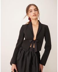 Miss Selfridge - Ribbon Detail Cropped Blazer - Lyst