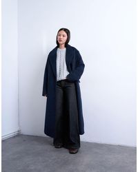 TOPSHOP - 3 Button Brushed Coat With Wool - Lyst