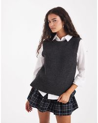 ONLY - Knitted Vest With Side Slit - Lyst