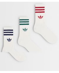 adidas Originals - 3 Pack Three Stripe Crew Socks - Lyst