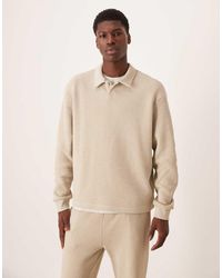 ASOS - Co-ord Relaxed Textured Sweatshirt With Revere Collar - Lyst