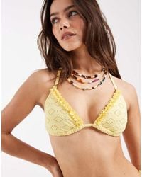 New Look - Broderie Padded Triangle Bikini Top - Lyst