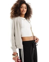Vero Moda - Giacca Bomber Leggera Color Pietra Con Zip Sul Davanti - Lyst