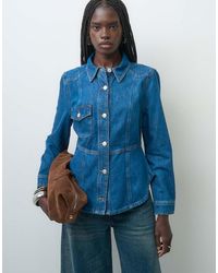 ASOS - Denim Western Jacket With Cinched Waist - Lyst