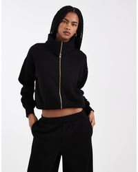 Miss Selfridge - Premium Zip Through Collar Detail Sweat Co-Ord - Lyst