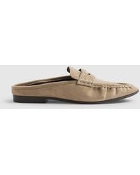 River Island - Faux Suede Backless Mule Loafers - Lyst