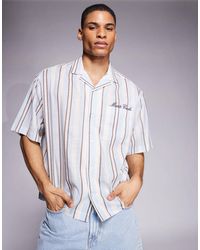 ASOS - Oversized Shirt With Chest Embroidery - Lyst