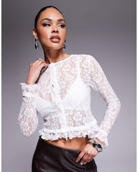 ASOS - – knapp geschnittene strickjacke aus spitze - Lyst