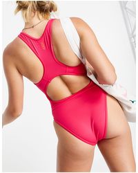 ASOS 4505 Swimsuit With Open Back Detail - Pink