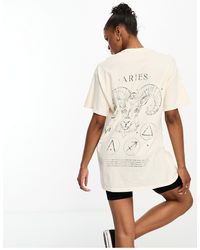 Miss Selfridge - Horoscope Aries Oversized T-shirt - Lyst