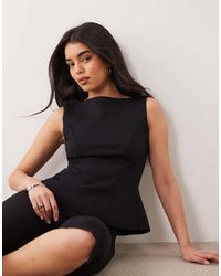 GOOD AMERICAN - Soft Stretch Ponte Straight Neck Top - Lyst
