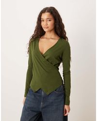 ASOS - Circular Design Collection Asymmetric Neck Long Sleeve Tee - Lyst